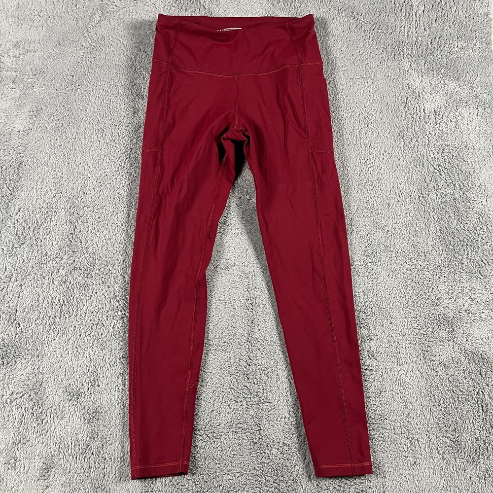 Victoria Sport Knockout Leggings Womens Medium Red Athletic Gym Workout Pull On